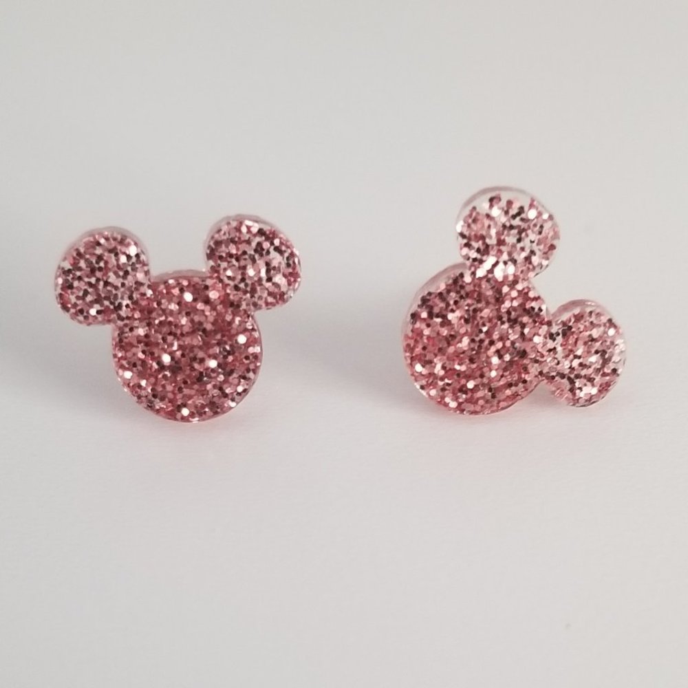 Light Pink Mickey Earrings